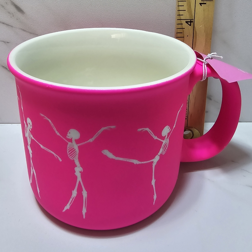 Sunday Morning Hot pink Soft Touch Skeleton Mug